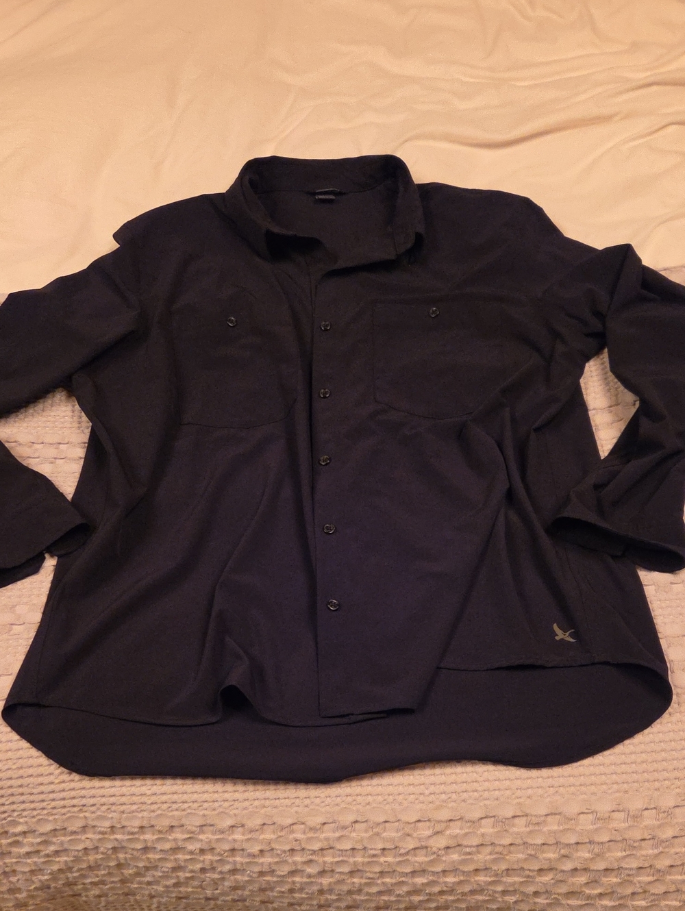 Black Button-Up Shirt - Classic Long Sleeve Xl